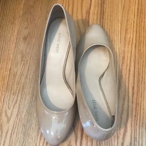 Nine West nude wedges